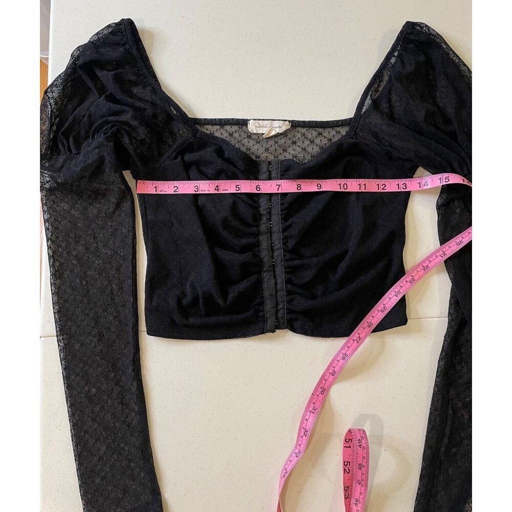 Painted Threads Womens Sheer Lace Milkmaid Top Size M Corset Dark Fairy Romantic - Picture 8 of 11